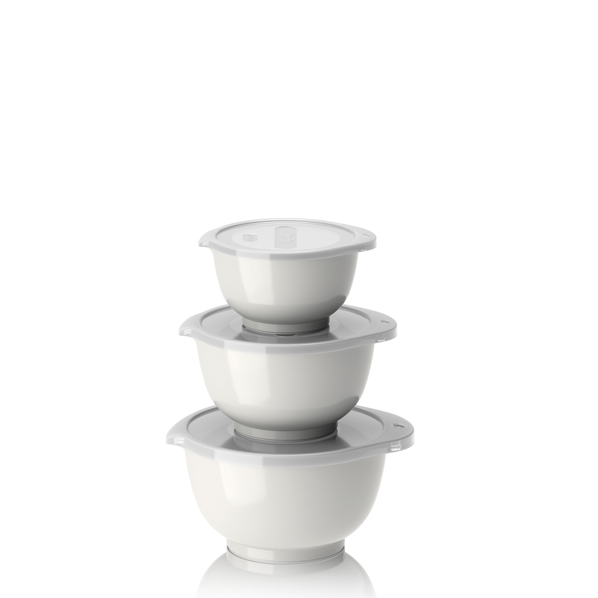 Rosti - NEW mini-mixing bowls set (0,25 l + 0,5 + 0,75 l + matching lid) - white