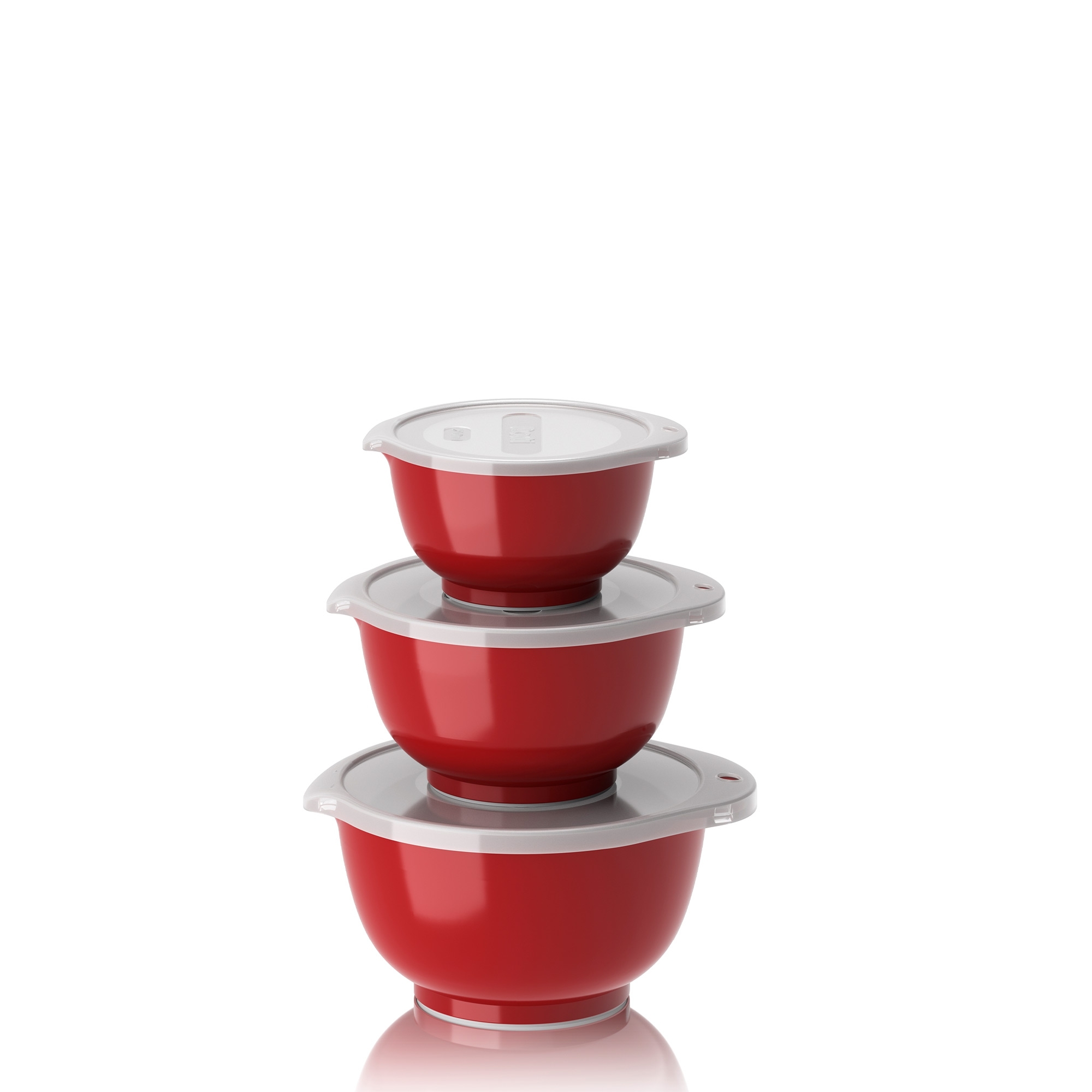 Rosti - NEW mini-mixing bowls set (0,25 l + 0,5 + 0,75 l + matching lid) - red